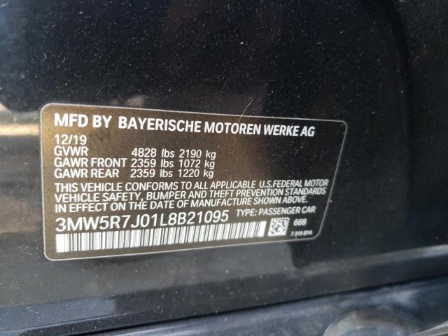 Photo 10 from auction – 2020 BMW 330XI with VIN 3MW5R7J01L8B21095