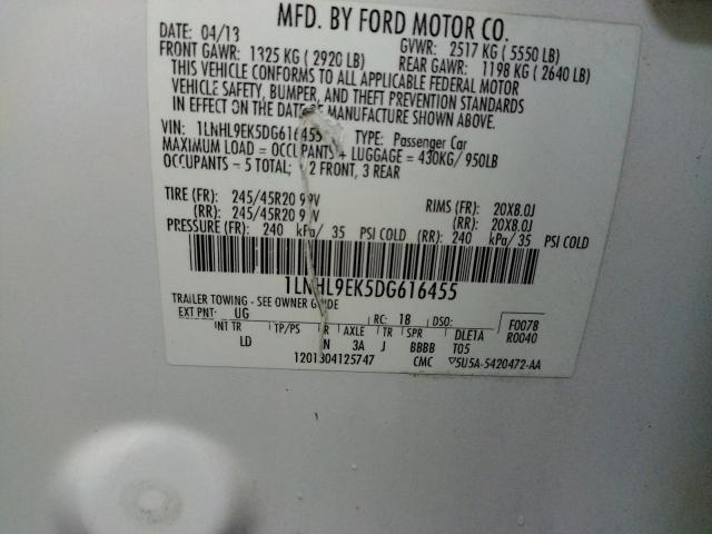 Photo 10 from auction – 2013 LINCOLN MKS with VIN 1LNHL9EK5DG616455