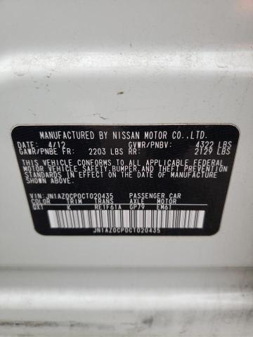 Photo 10 from auction – 2012 NISSAN LEAF SV with VIN JN1AZ0CP0CT020435