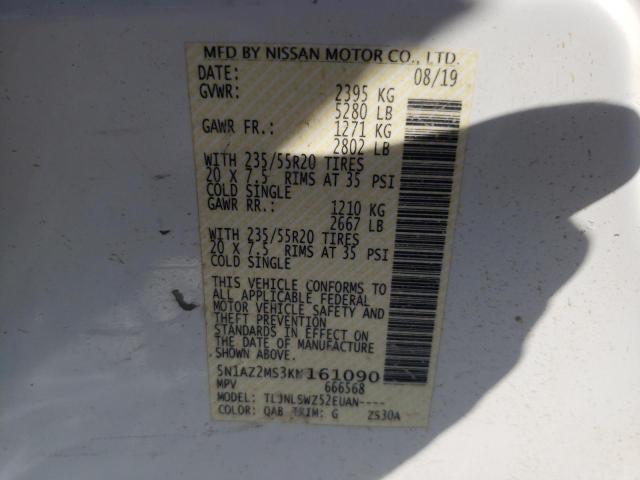 Photo 10 from auction – 2019 NISSAN MURANO S with VIN 5N1AZ2MS3KN161090