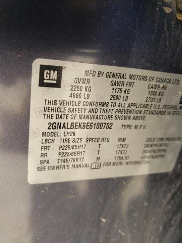 Photo 10 from auction – 2014 CHEVROLET EQUINOX LT with VIN 2GNALBEK5E6100702