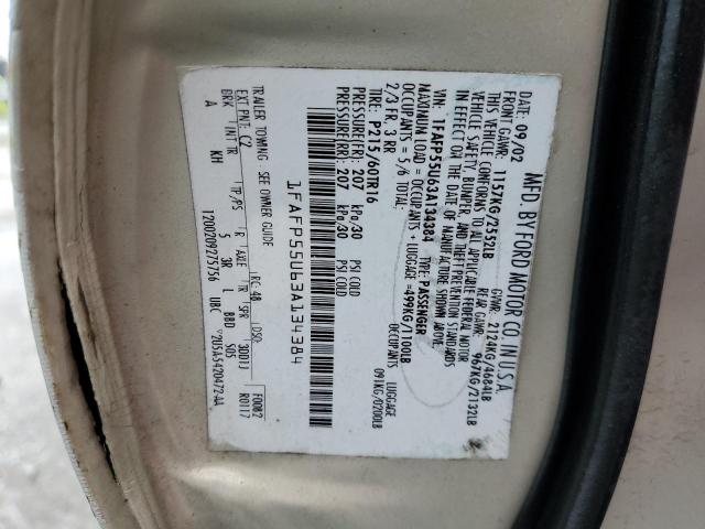 Photo 10 from auction – 2003 FORD TAURUS SES with VIN 1FAFP55U63A134384