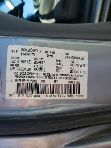 Photo 10 from auction – 2005 DODGE CARAVAN SX with VIN 1D4GP45R15B271091