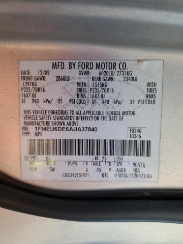 Photo 10 from auction – 2010 FORD EXPLORER X with VIN 1FMEU6DE6AUA37840