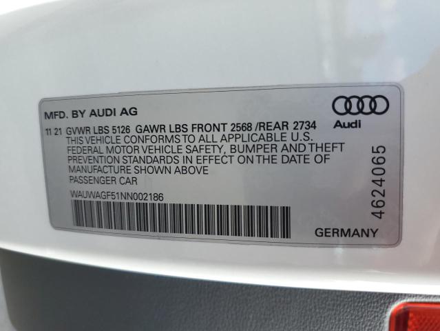 Photo 10 from auction – 2022 AUDI A5 PREMIUM with VIN WAUWAGF51NN002186