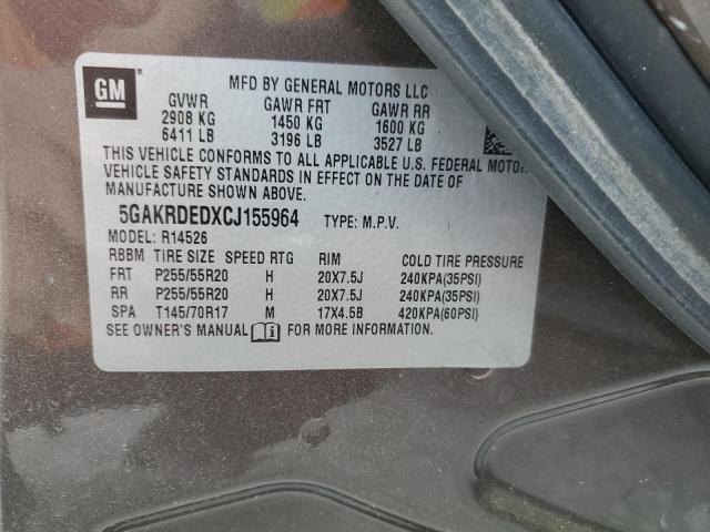 Photo 10 from auction – 2012 BUICK ENCLAVE with VIN 5GAKRDEDXCJ155964