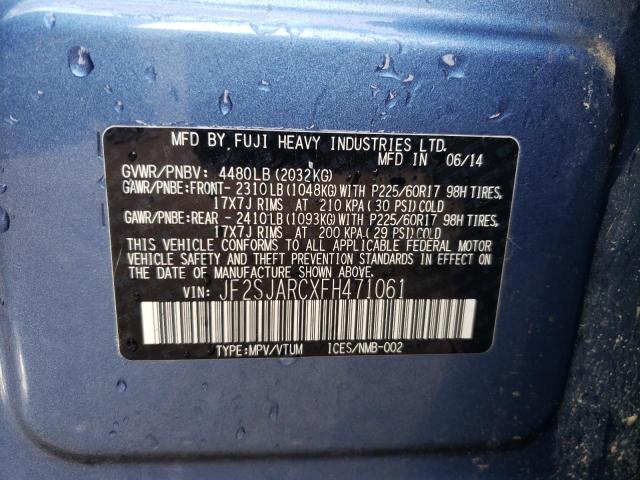 Photo 10 from auction – 2015 SUBARU FORESTER 2 with VIN JF2SJARCXFH471061