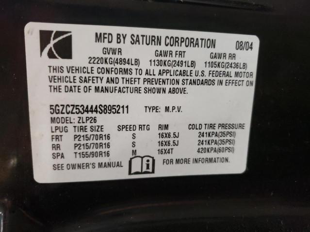 Photo 10 from auction – 2004 SATURN VUE with VIN 5GZCZ53444S895211