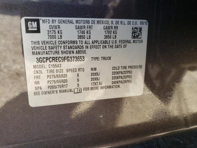 Photo 10 from auction – 2015 CHEVROLET SILVERADO with VIN 3GCPCREC9FG373653