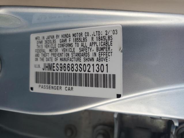 Photo 10 from auction – 2003 HONDA CIVIC with VIN JHMES96683S021301