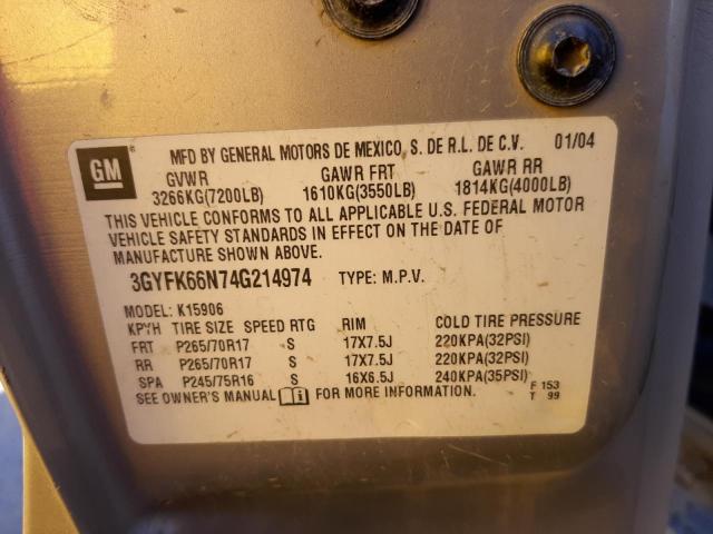 Photo 10 from auction – 2004 CADILLAC ESCALADE E with VIN 3GYFK66N74G214974