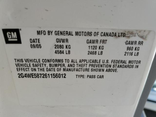Photo 10 from auction – 2006 BUICK LACROSSE C with VIN 2G4WE587261156012