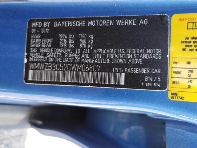 Photo 10 from auction – 2012 MINI COOPER COU with VIN WMWZB3C52CWM06807