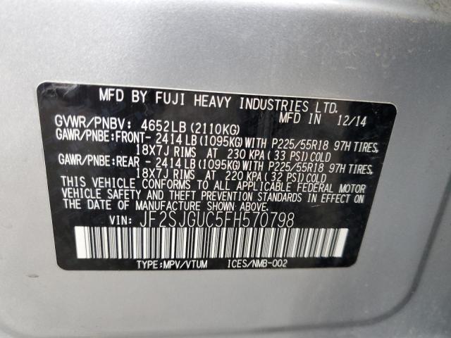 Photo 10 from auction – 2015 SUBARU FORESTER 2 with VIN JF2SJGUC5FH570798