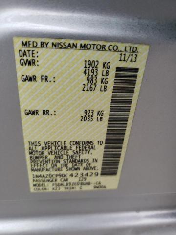 Photo 10 from auction – 2013 NISSAN LEAF S with VIN 1N4AZ0CP9DC423429