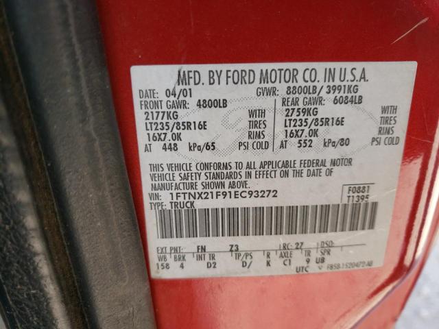 Photo 10 from auction – 2001 FORD F250 SUPER with VIN 1FTNX21F91EC93272