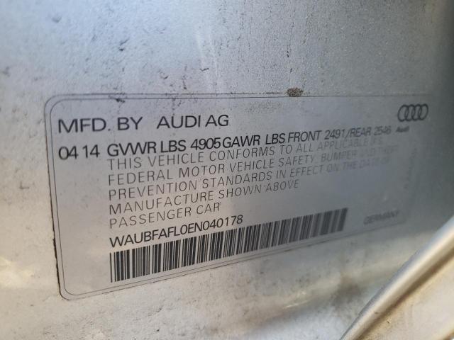 Photo 10 from auction – 2014 AUDI A4 PREMIUM with VIN WAUBFAFL0EN040178