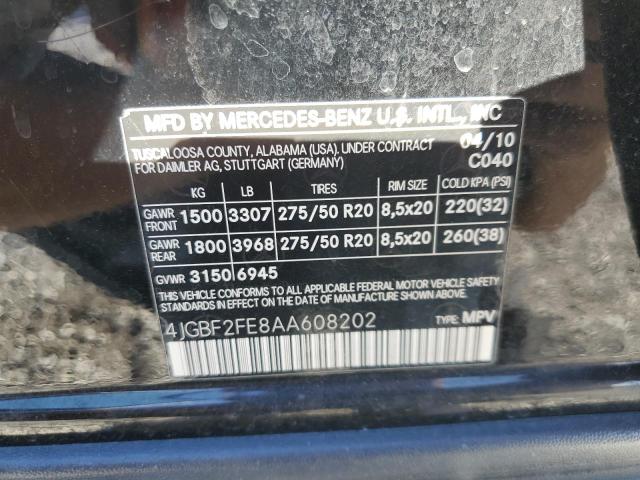 Photo 10 from auction – 2010 MERCEDES-BENZ BENZ with VIN 4JGBF2FE8AA608202