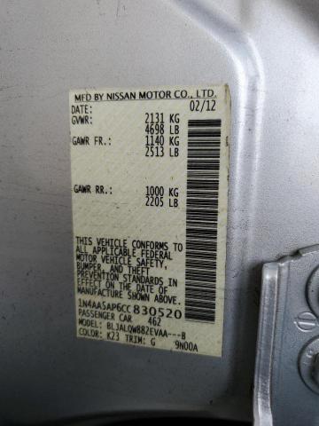 Foto 10 de la subasta – 2012 NISSAN MAXIMA S con VIN 1N4AA5AP6CC830520