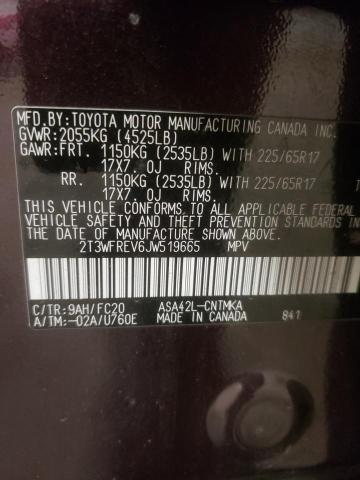 Photo 10 from auction – 2018 TOYOTA RAV4 ADVEN with VIN 2T3WFREV6JW519665