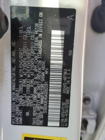 Photo 10 from auction – 2010 TOYOTA HIGHLANDER with VIN 5TDZA3EH5AS002281