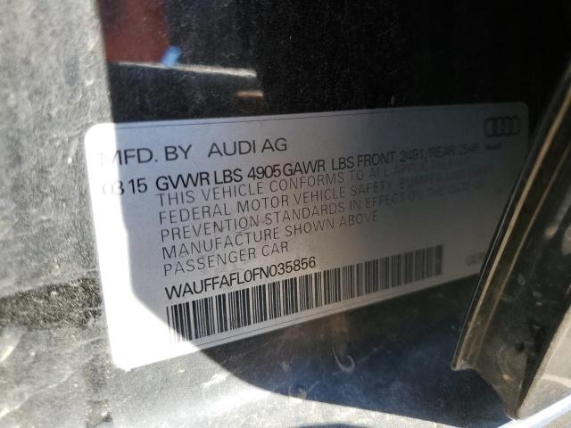 Photo 10 from auction – 2015 AUDI A4 PREMIUM with VIN WAUFFAFL0FN035856