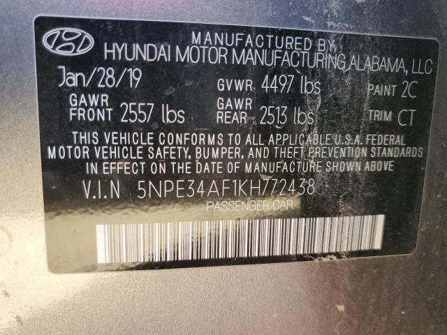 Photo 10 from auction – 2019 HYUNDAI SONATA LIM with VIN 5NPE34AF1KH772438