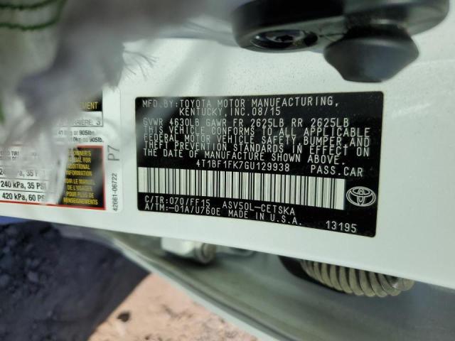 Photo 10 from auction – 2016 TOYOTA CAMRY LE with VIN 4T1BF1FK7GU129938