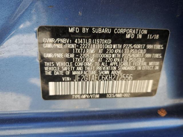 Photo 10 from auction – 2019 SUBARU CROSSTREK with VIN JF2GTAEC6KH272556