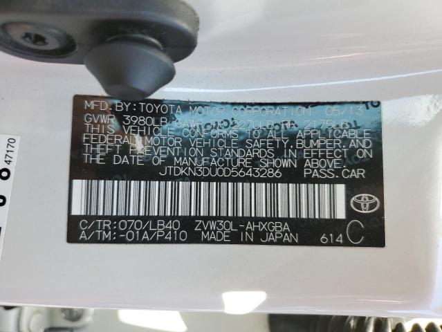 Photo 10 from auction – 2013 TOYOTA PRIUS with VIN JTDKN3DU0D5643286