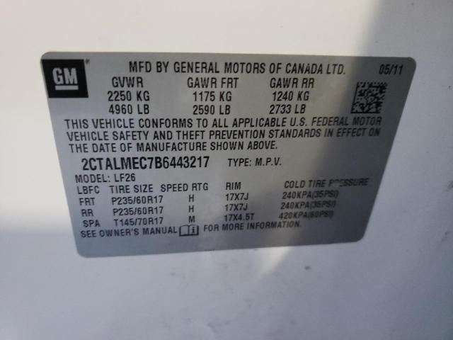 Photo 10 from auction – 2011 GMC TERRAIN SL with VIN 2CTALMEC7B6443217