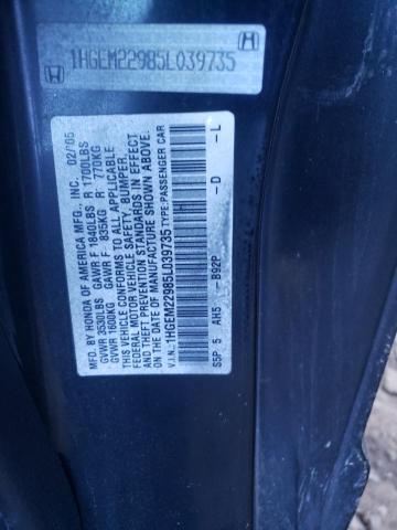 Photo 10 from auction – 2005 HONDA CIVIC with VIN 1HGEM22985L039735