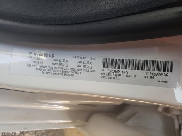 Photo 10 from auction – 2016 CHRYSLER 200 LIMITE with VIN 1C3CCCAB0GN102678