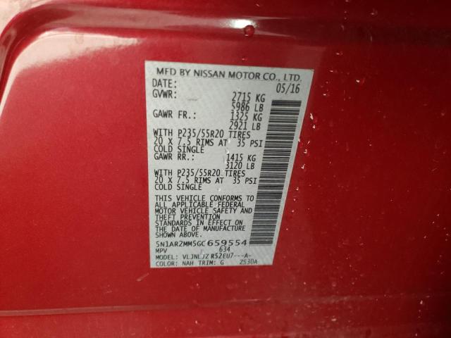 Photo 10 from auction – 2016 NISSAN PATHFINDER with VIN 5N1AR2MM5GC659554