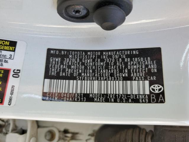 Photo 10 from auction – 2017 TOYOTA COROLLA L with VIN 5YFBURHEXHP580330