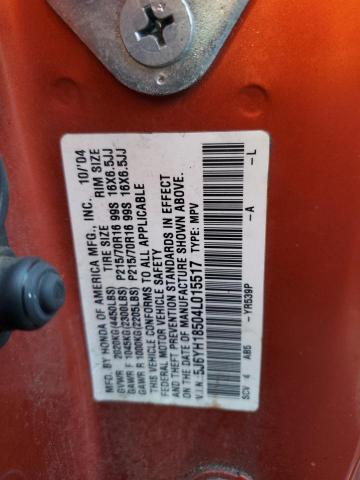 Photo 10 from auction – 2004 HONDA ELEMENT EX with VIN 5J6YH18504L015517