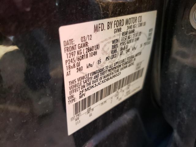 Photo 10 from auction – 2013 FORD EDGE with VIN 2FMDK3JCXDBA06023