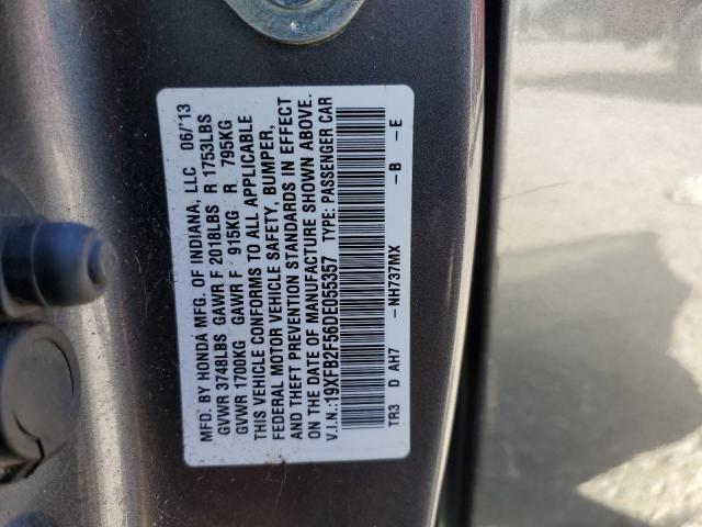 Photo 10 from auction – 2013 HONDA CIVIC LX with VIN 19XFB2F56DE055357