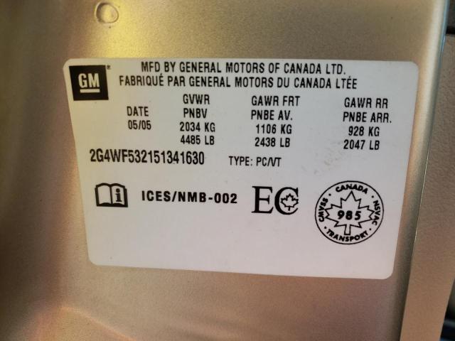 Photo 10 from auction – 2005 BUICK ALLURE CX with VIN 2G4WF532151341630