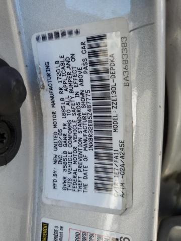 Photo 10 from auction – 2005 TOYOTA COROLLA with VIN 1NXBR32E85Z487775