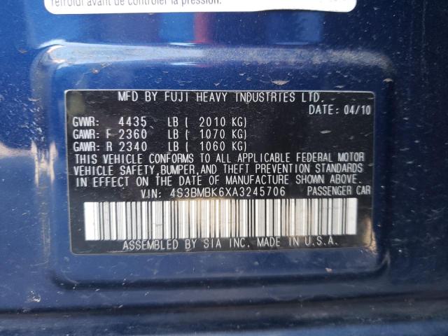 Photo 10 from auction – 2010 SUBARU LEGACY 2.5 with VIN 4S3BMBK6XA3245706