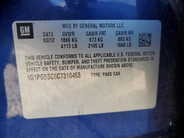 Photo 10 from auction – 2012 CHEVROLET CRUZE LT with VIN 1G1PG5SC6C7310463