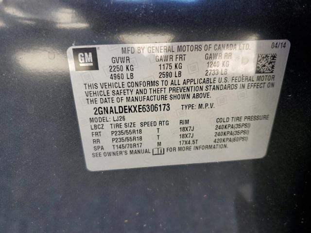 Photo 10 from auction – 2014 CHEVROLET EQUINOX LT with VIN 2GNALDEKXE6306173