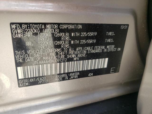 Photo 10 from auction – 2022 TOYOTA VENZA LE with VIN JTEAAAAH5NJ091212