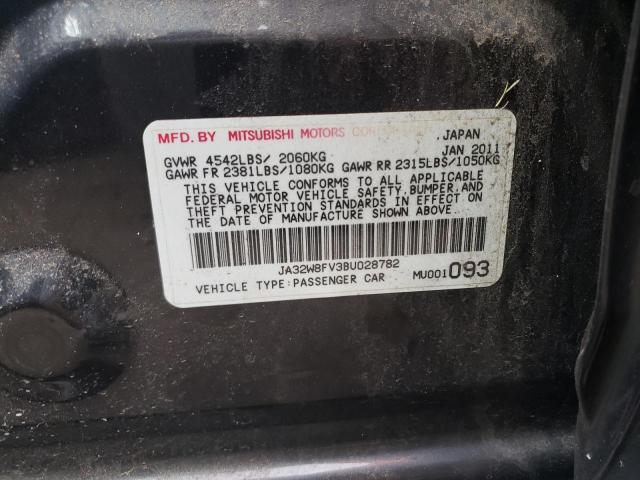 Photo 10 from auction – 2011 MITSUBISHI LANCER EVO with VIN JA32W8FV3BU028782