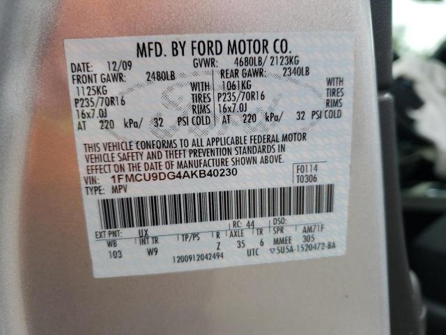 Photo 10 from auction – 2010 FORD ESCAPE XLT with VIN 1FMCU9DG4AKB40230