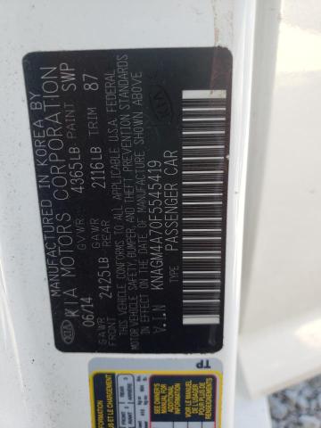 Photo 10 from auction – 2015 KIA OPTIMA LX with VIN KNAGM4A70F5545419