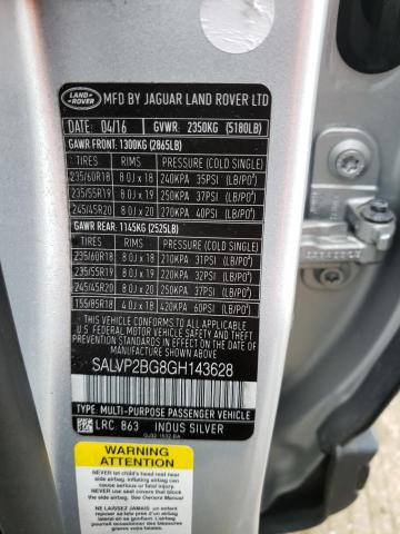Photo 10 from auction – 2016 LAND ROVER RANGE ROVE with VIN SALVP2BG8GH143628
