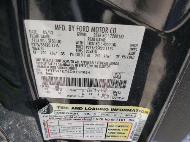 Photo 10 from auction – 2013 FORD F150 SUPER with VIN 1FTFW1ET4DKE91684