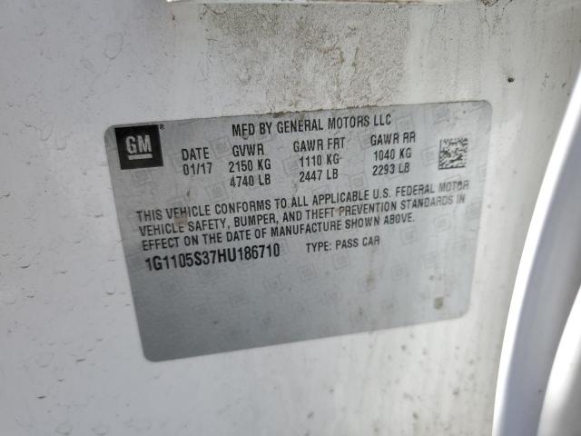 Photo 10 from auction – 2017 CHEVROLET IMPALA LT with VIN 1G1105S37HU186710